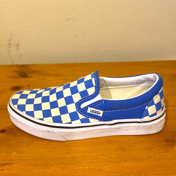 Unisex Vans Blue & White Checker low top slip on sneakers Mens 3.5 womens 5 - Picture 10 of 10